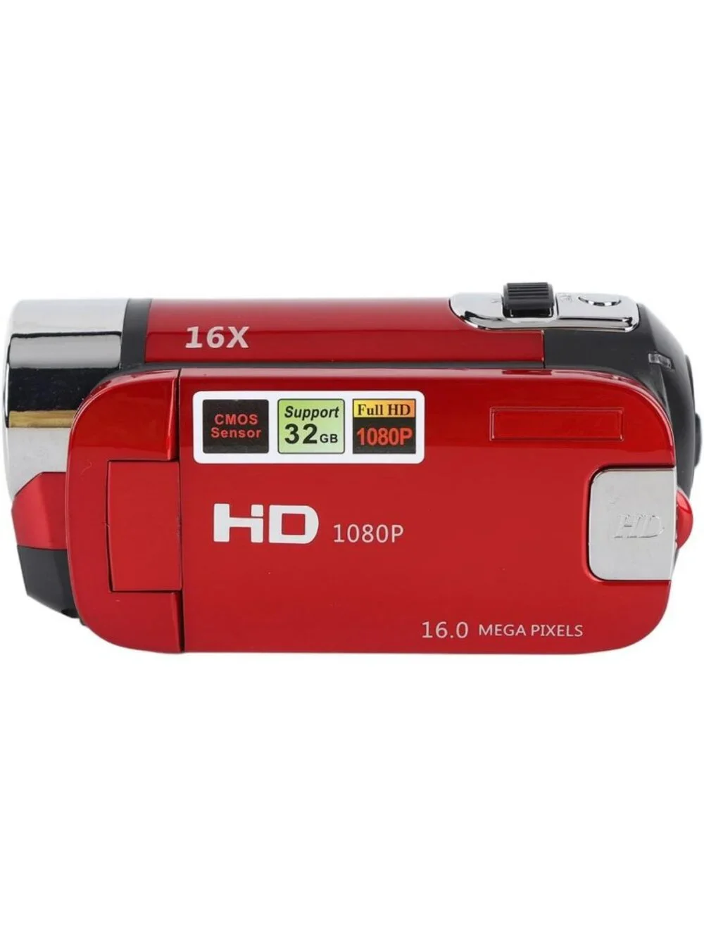 1080P Video Camera Camcorder, 16MP Vlogging Recorder, 16X Zoom, Rotatable Screen